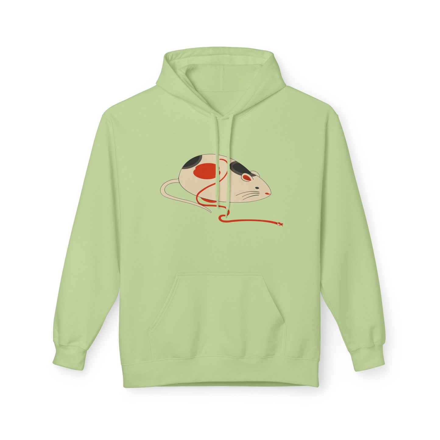 Japanese "Nezumi" Mouse Hoodie — Cute Calico Mouse Illustration Pullover