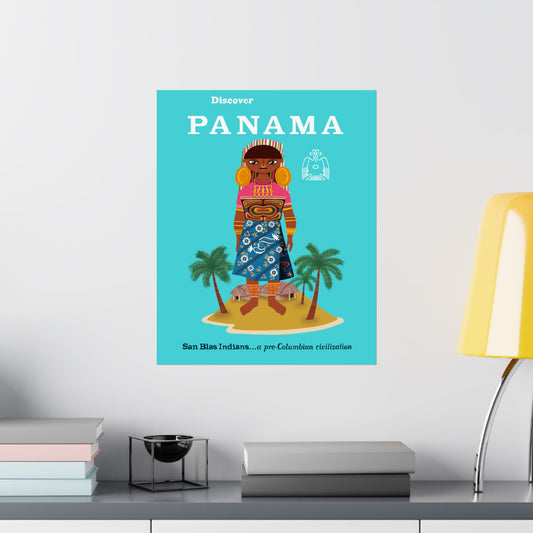 Vintage Travel Destination Panama Satin Poster