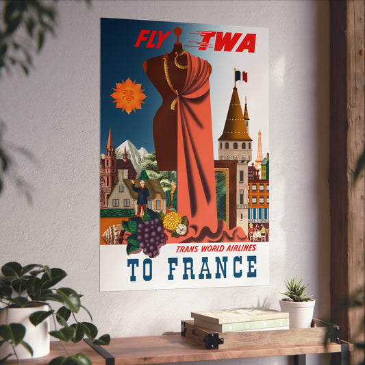 Vintage Travel Destination France Art Poster