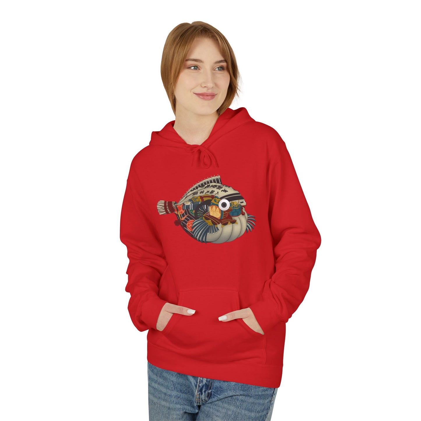 Pufferfish Art Hoodie — Colorful Japanese Fish Graphic Pullover