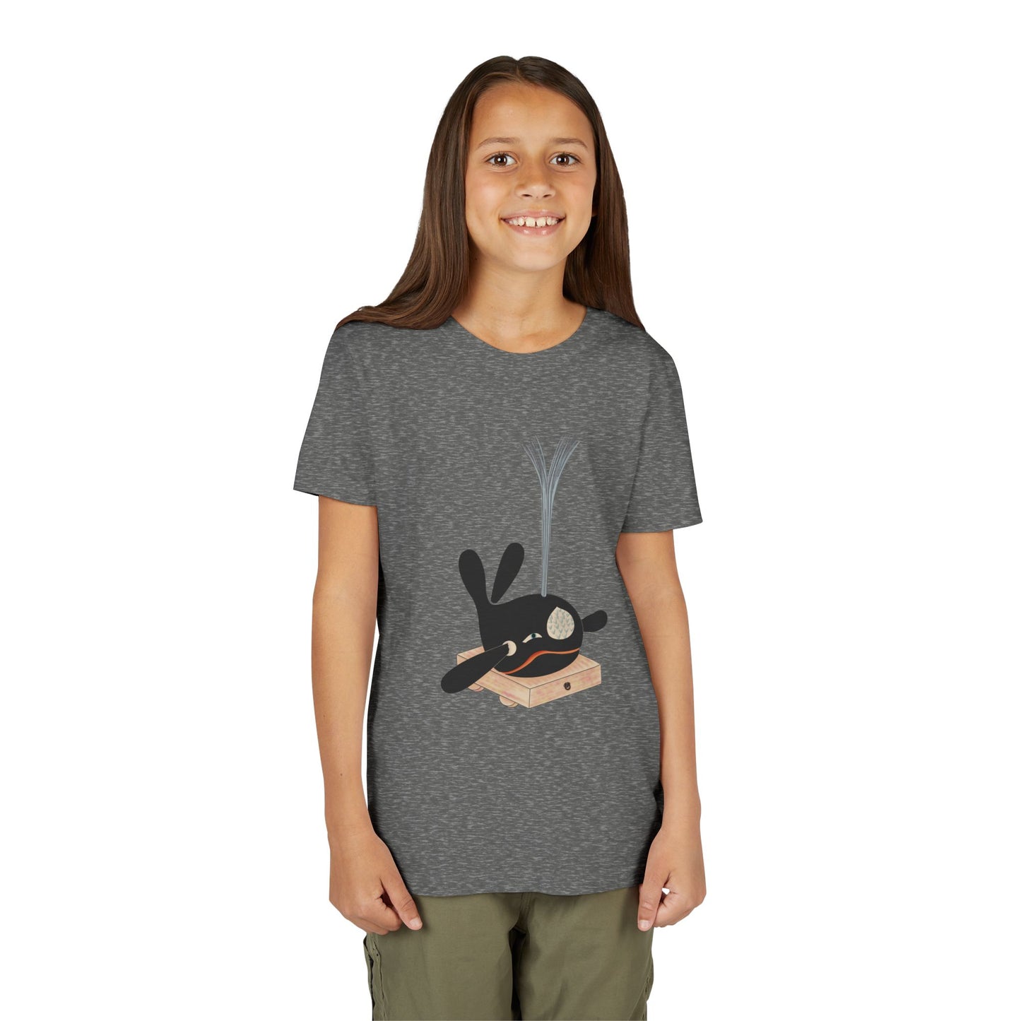 Vintage Japanese Toy Whale Youth T-Shirt — "Kujira no Shoufuki" Whale on Crate Youth Tee