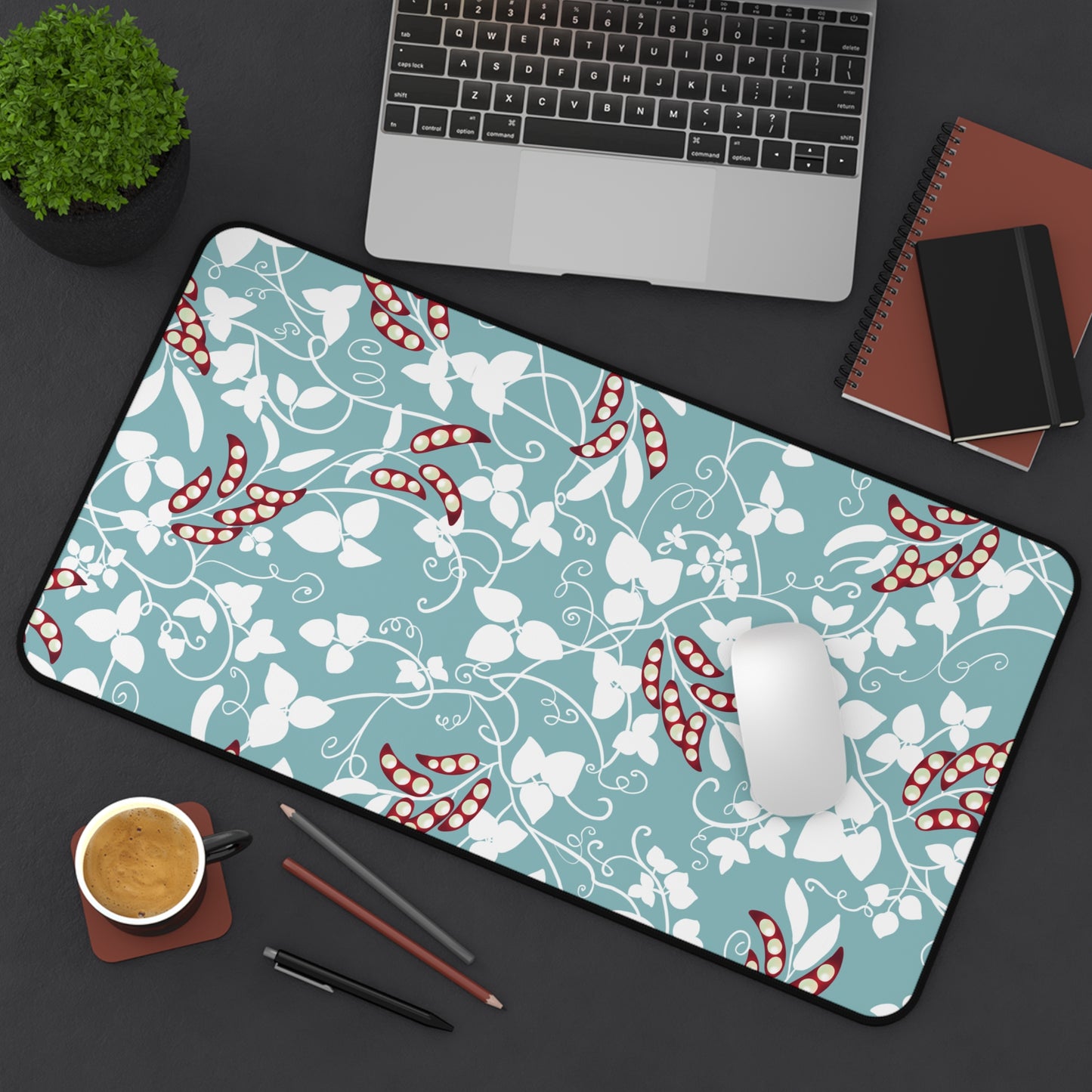 Floral & Pea Pods Desk Mat