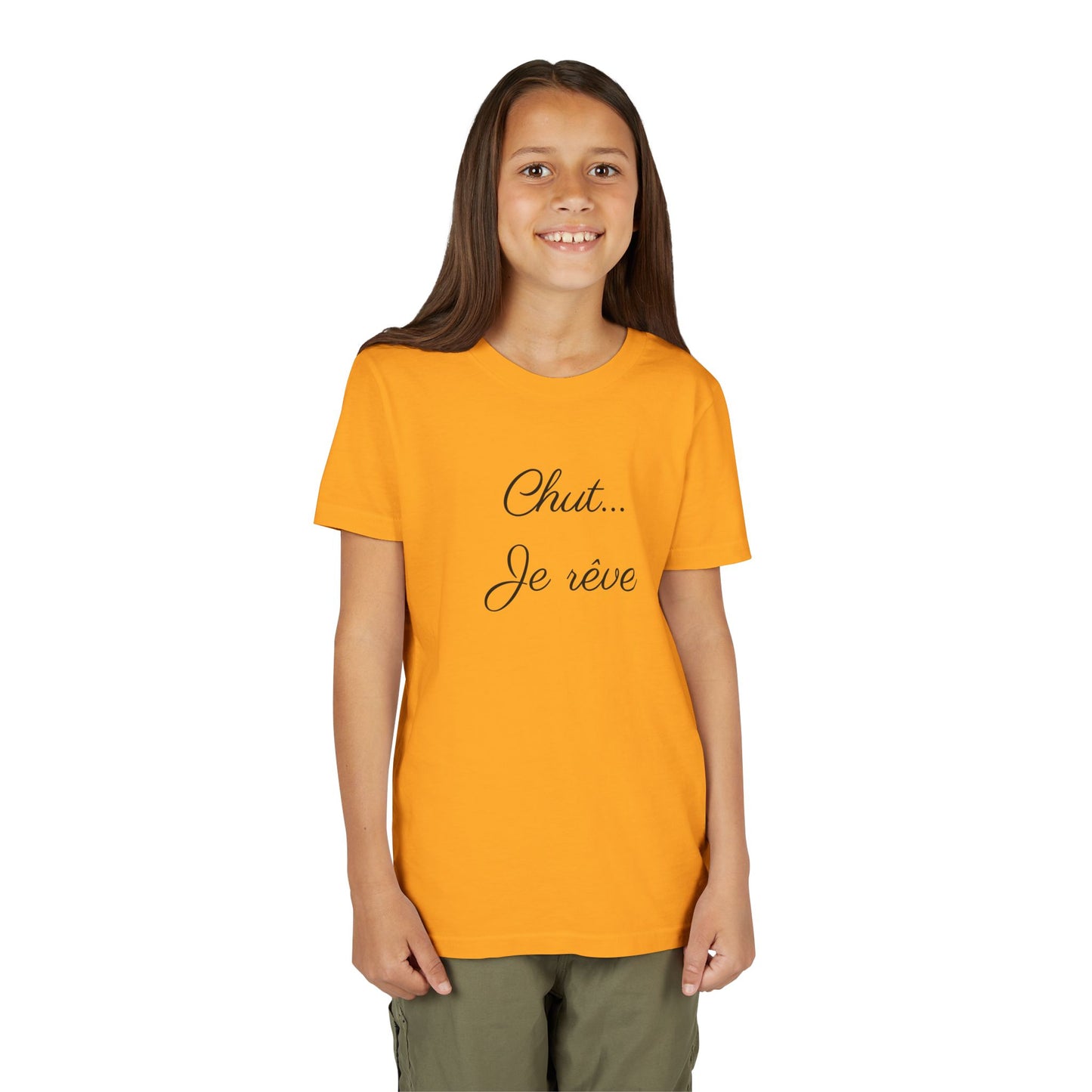 Youth Tee — "Chut... Je rêve" French Script Kids Shirt