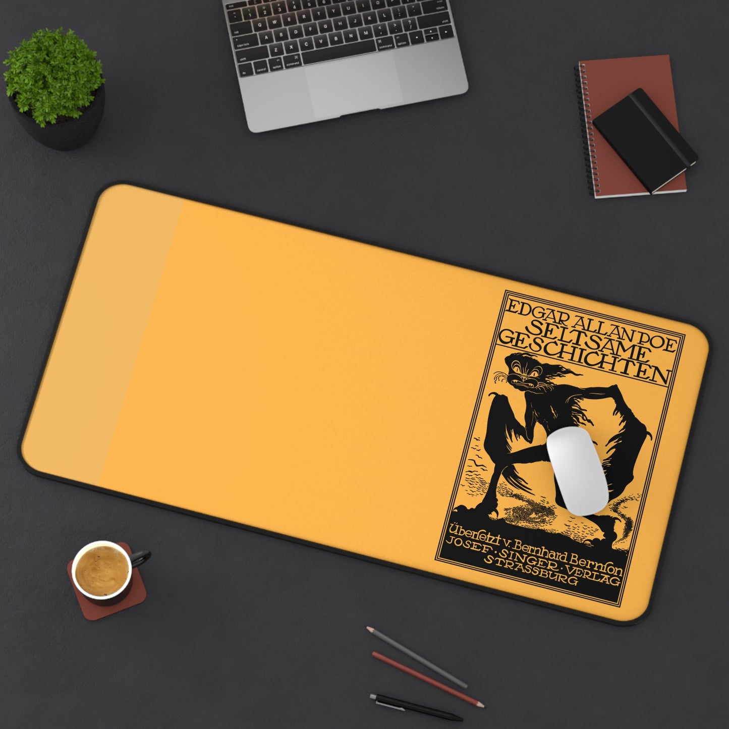 Edgar Allan Poe Vintage Book Cover Desk Mat