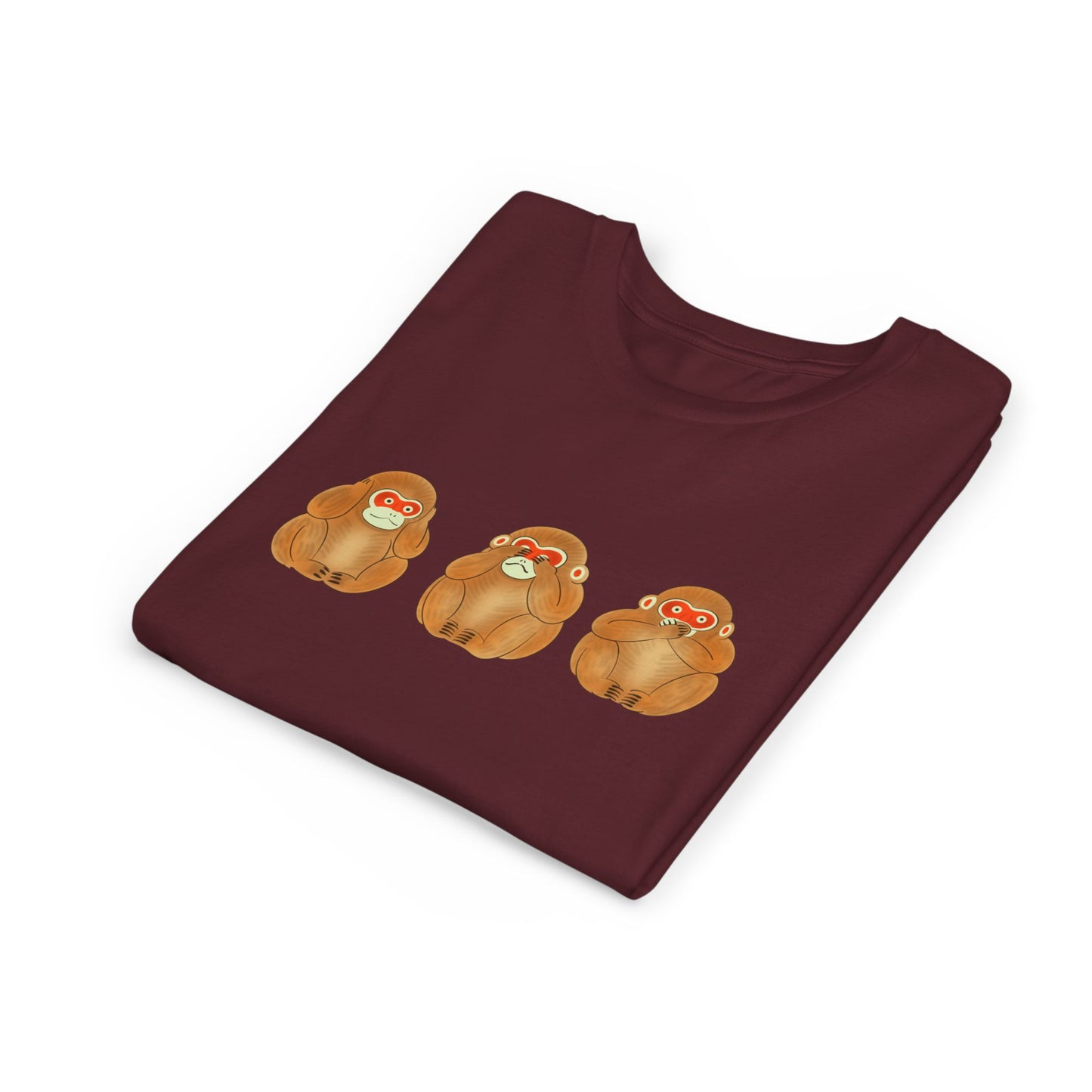 Three Wise Monkeys Fushimi clay doll Youth TShirt | Three Wise Monkeys