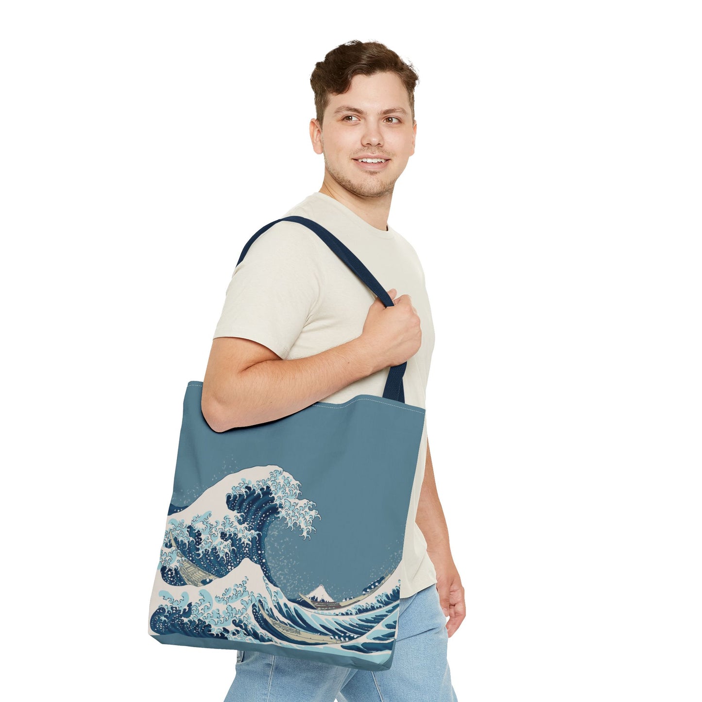 Hokusai Great Wave Tote Bag — Japanese Wave Print All-Over Canvas Beach & Market Tote