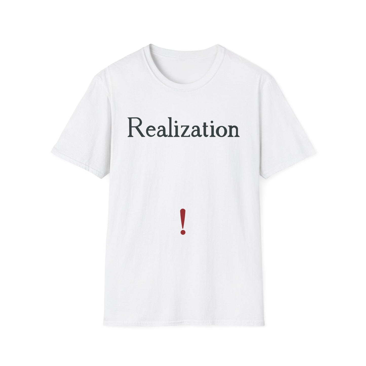 Realization T‑Shirt — Minimalist Inspirational Tee with 'Realization' Text