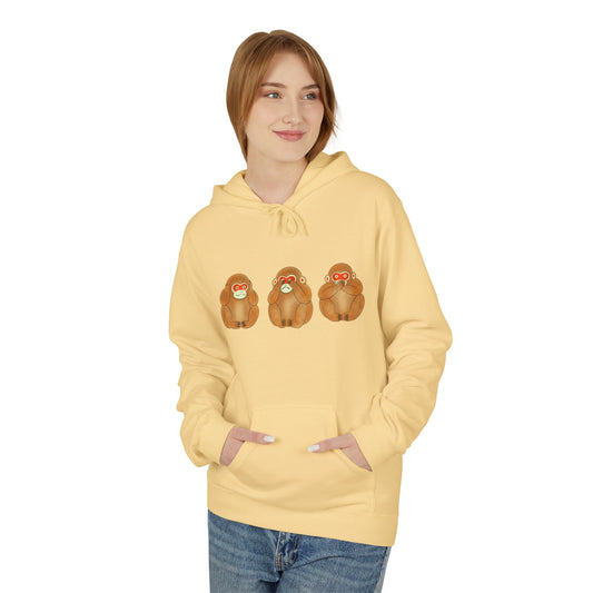 Three Wise Monkeys Fushimi clay doll Hoodie | Three Wise Monkeys