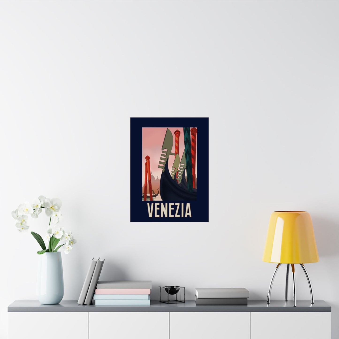 Vintage Travel Destination Venezia Satin Poster