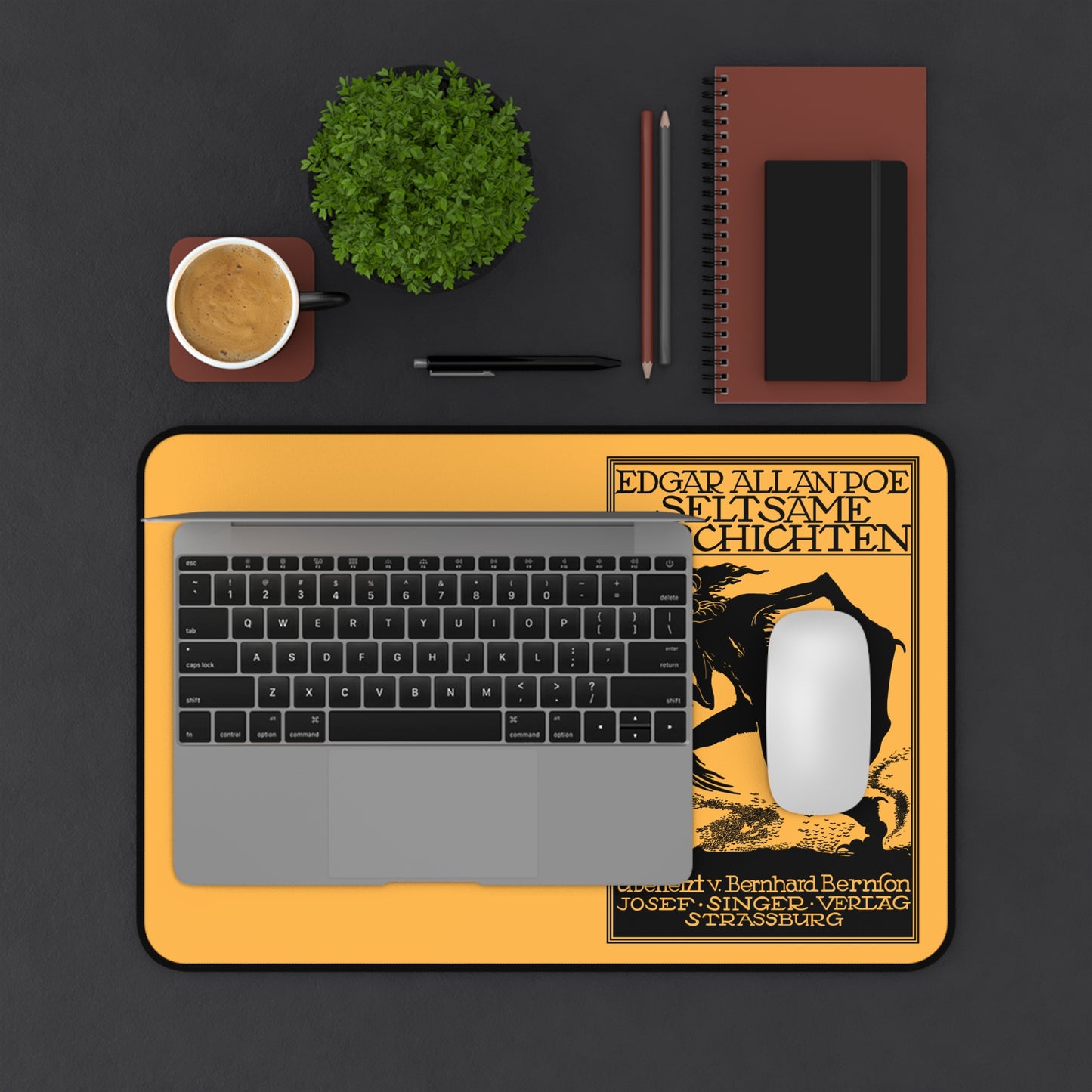Edgar Allan Poe Vintage Book Cover Desk Mat