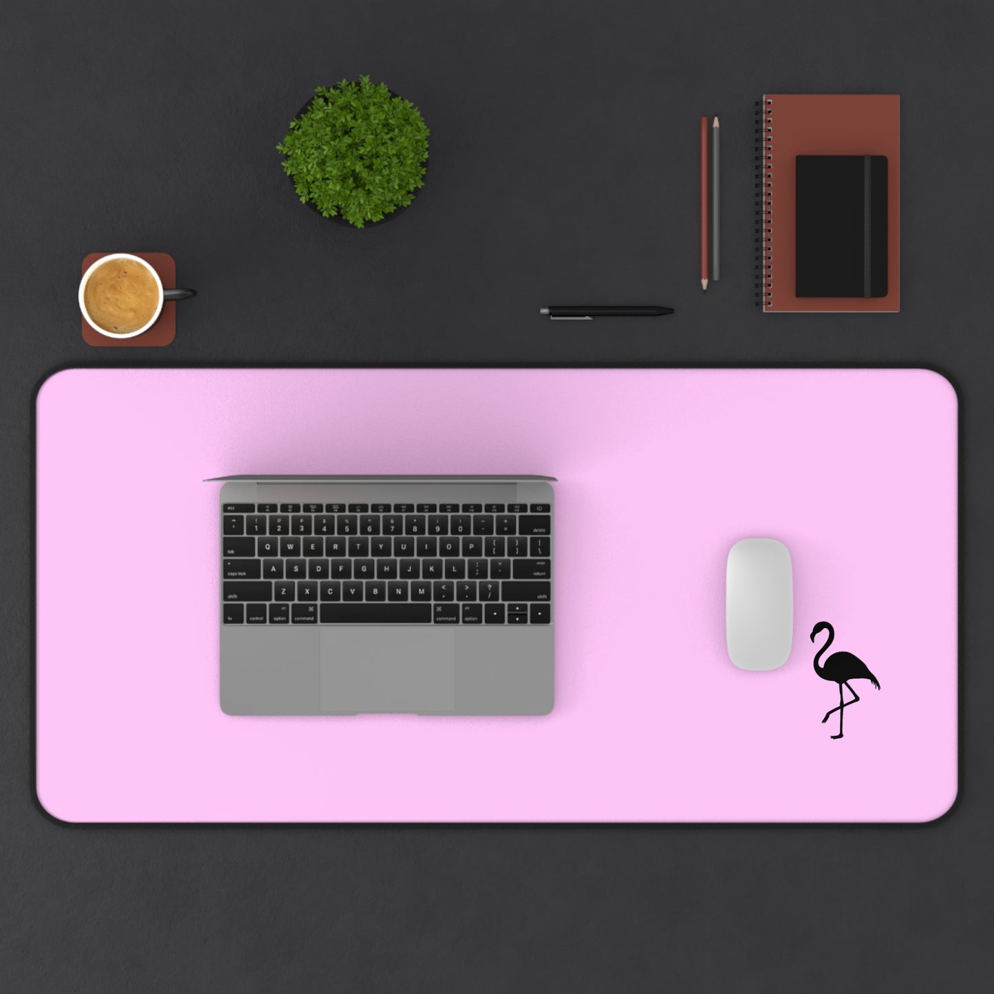 Chic Pink Flamingo Desk Mat