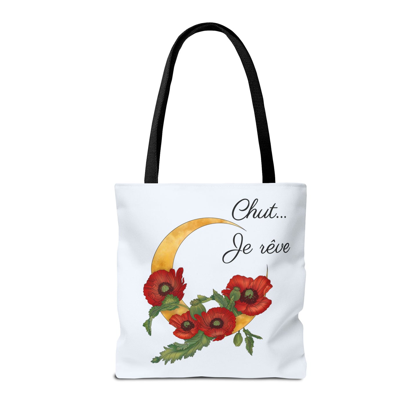 Tote Bag — "Chut... Je rêve" French Script Reversible Tote