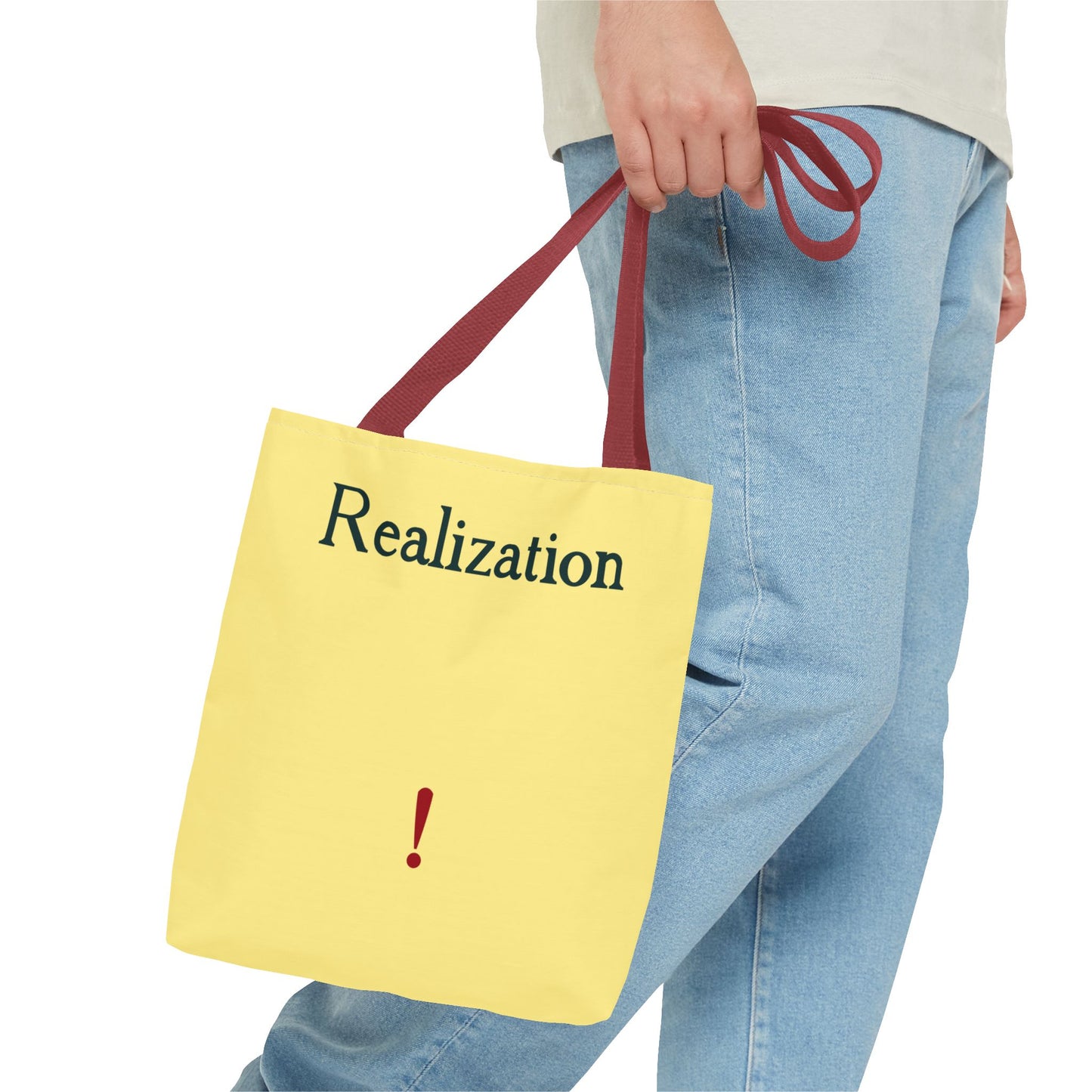 Realization Exclamation Tote Bag — Yellow AOP Everyday Carry
