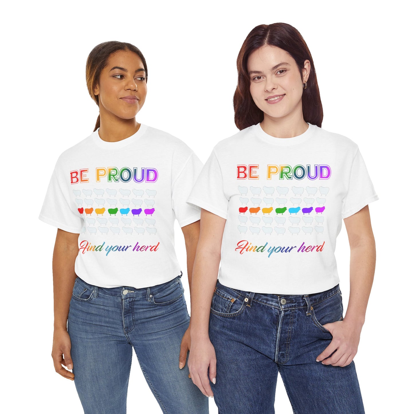 Proud Pride Tee, LGBTQ+ Find Your Herd Unisex Heavy Cotton T-Shirt,