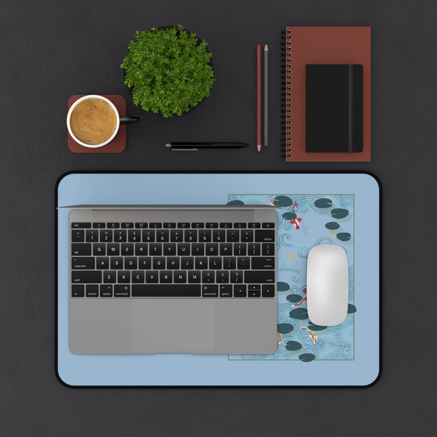 Serene Koi Pond Desk Mat