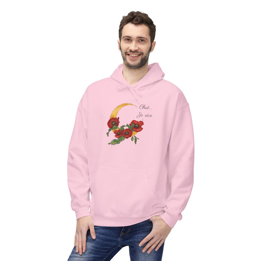 "Chut... Je rêve" Minimal French Script Hoodie Pullover