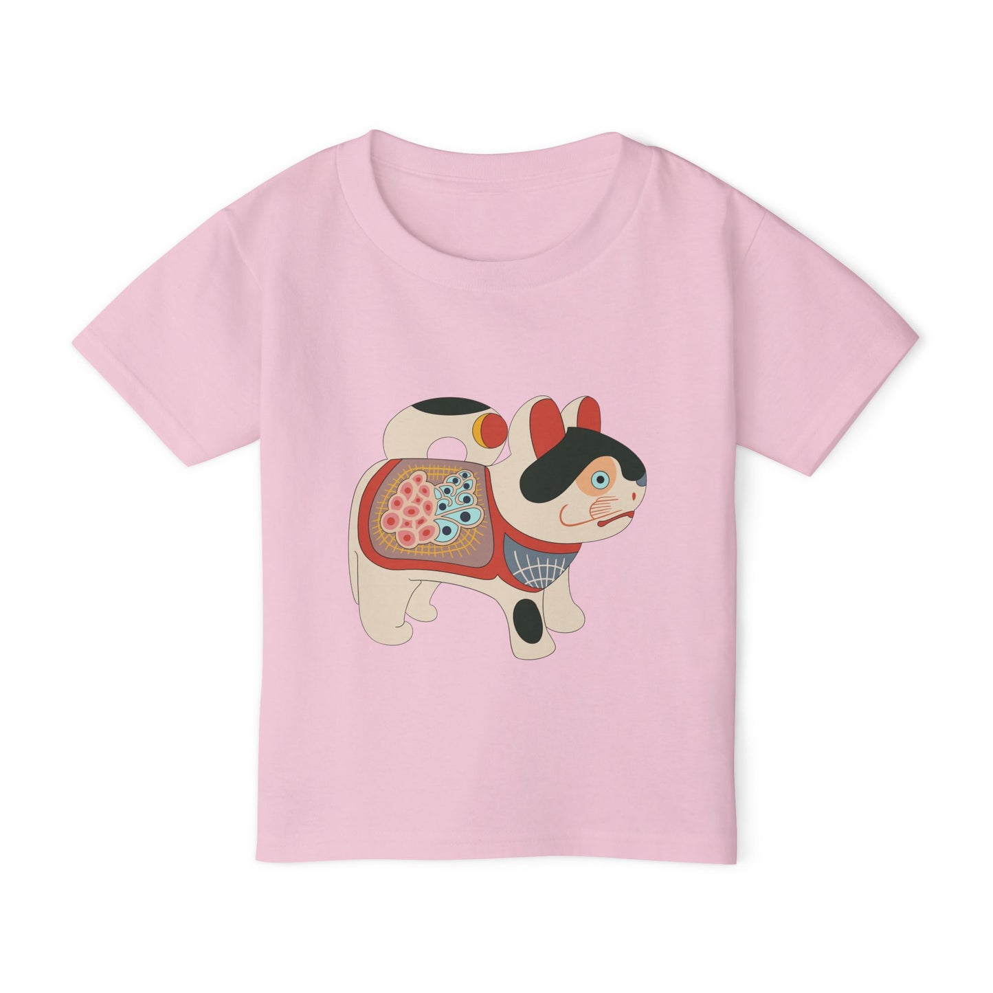 Lucky Inu Hariko illustration by Kawasaki Kyosen Toddler Tshirt — Japanese Lucky Cat Tee