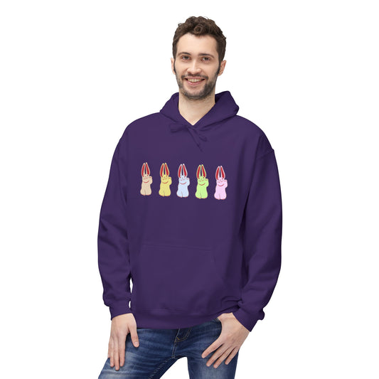 Japanese Rabbit Illustration Hoodie — Cute Pastel Bunny Sweatshirt