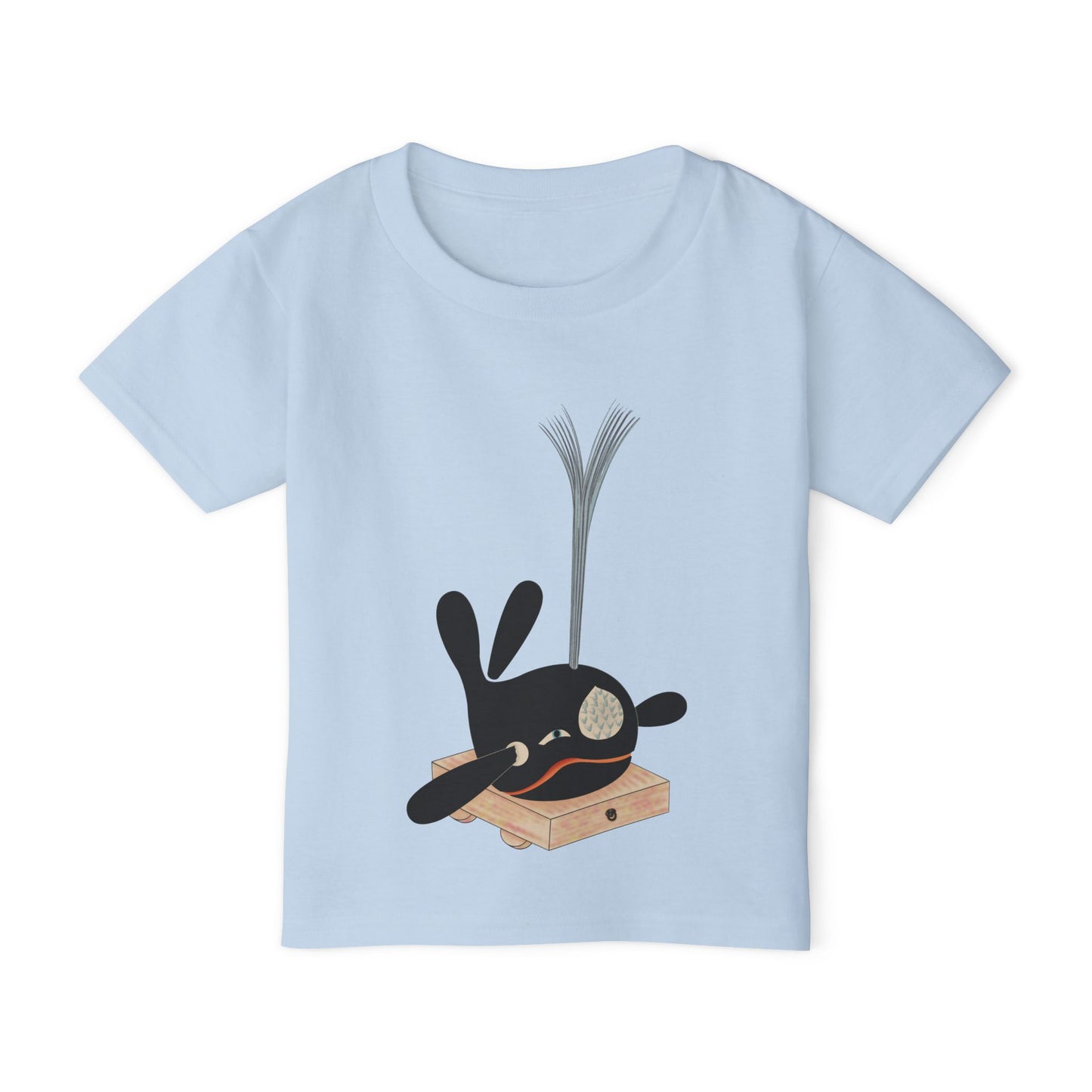 Vintage Japanese Toy Whale Kids T-Shirt — "Kujira no Shoufuki" Whale on Crate Toddler Tee