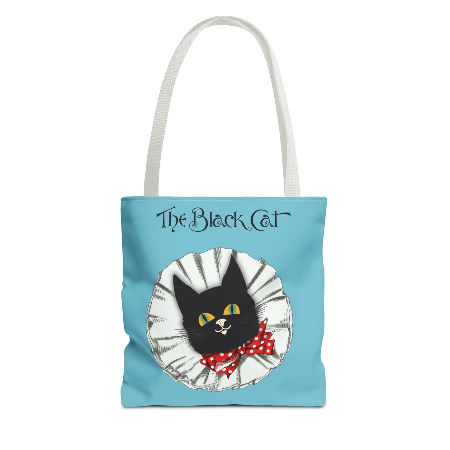 The Black Cat Clown Blue Tote Bag — Cute Vintage Cat Illustration Tote