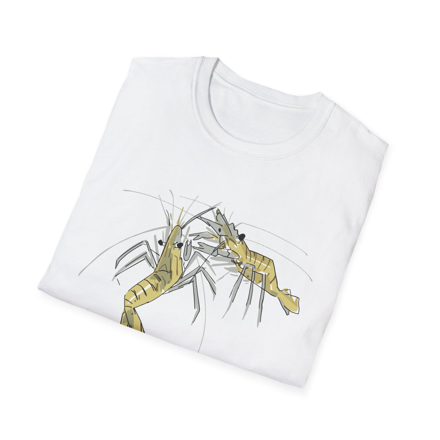 les crevettes by Mathurin Méheut Unizex Tshirt — Minimal Coastal Seafood Graphic Tshirt