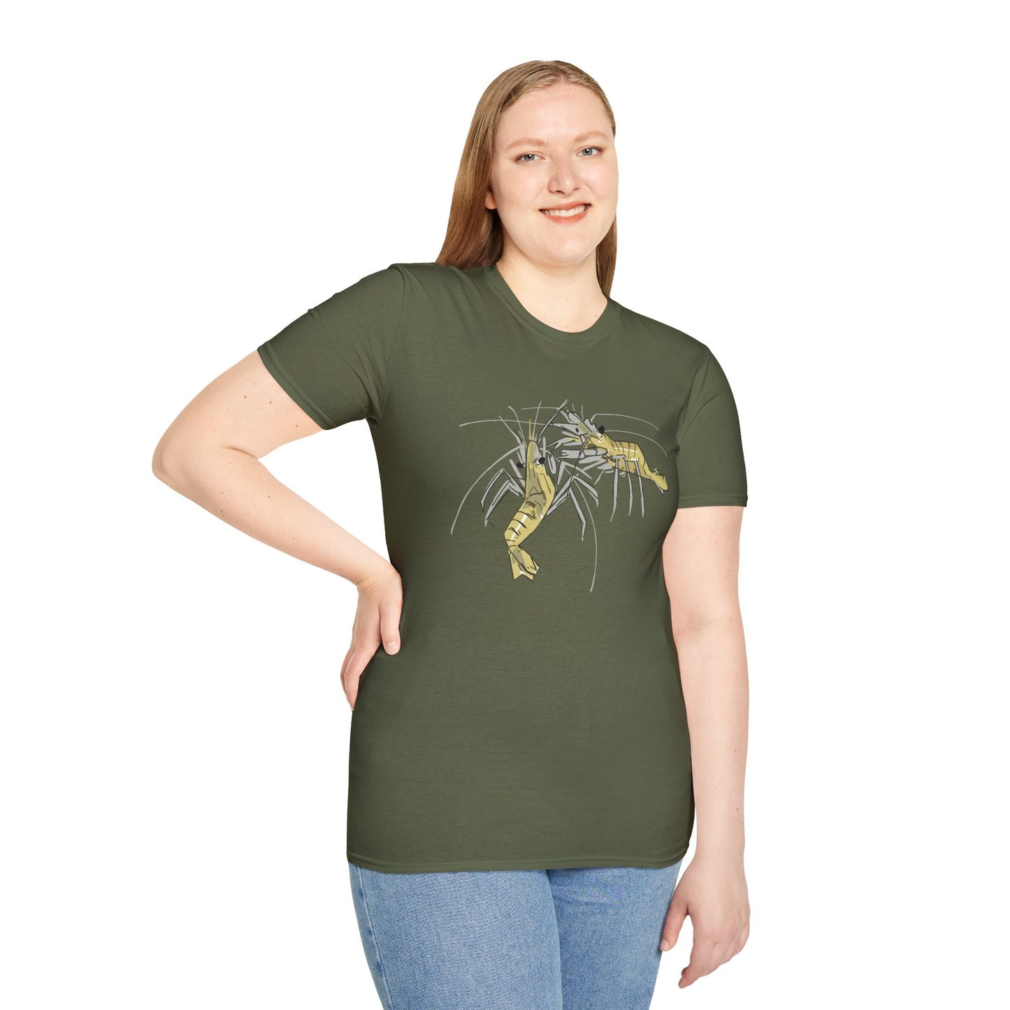 les crevettes by Mathurin Méheut Unizex Tshirt — Minimal Coastal Seafood Graphic Tshirt