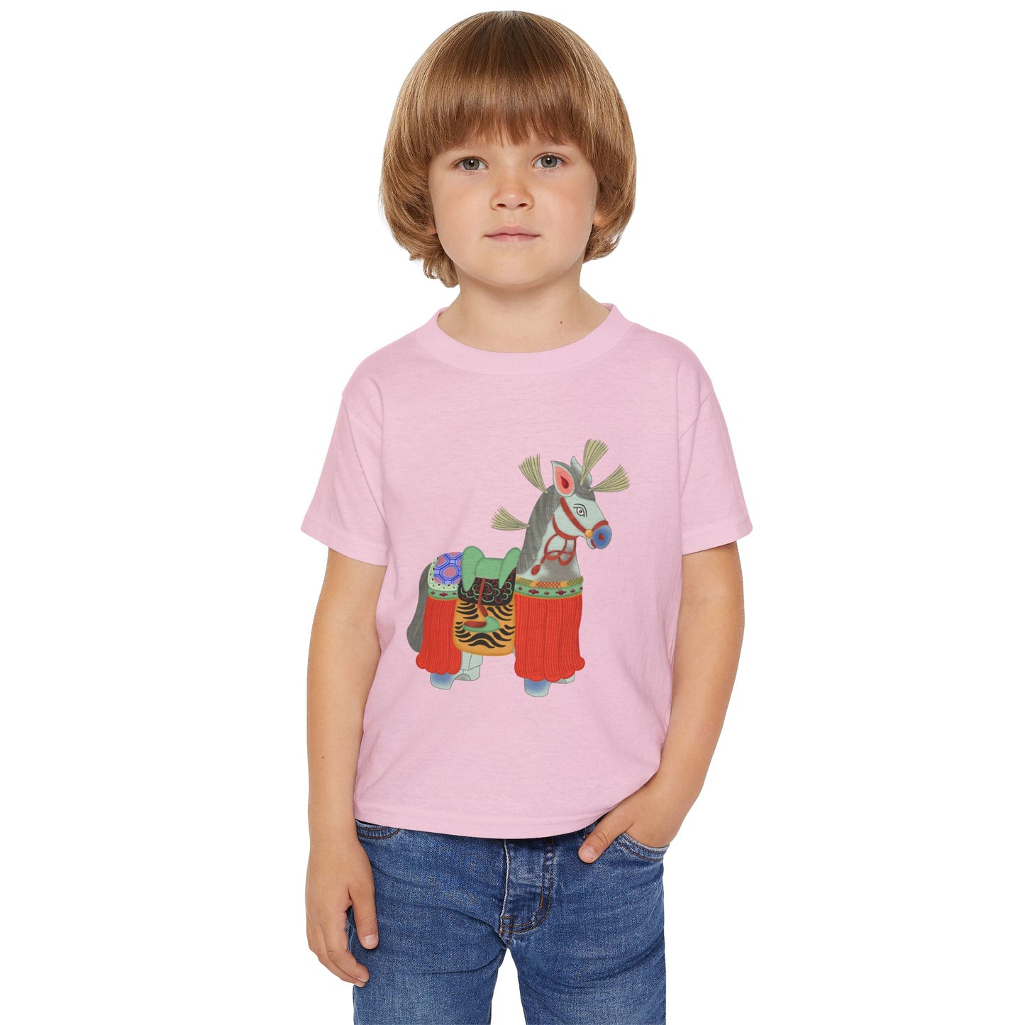 Colorful Folk Horse Toddler T-Shirt — Cute Traditional Piñata-Inspired Print