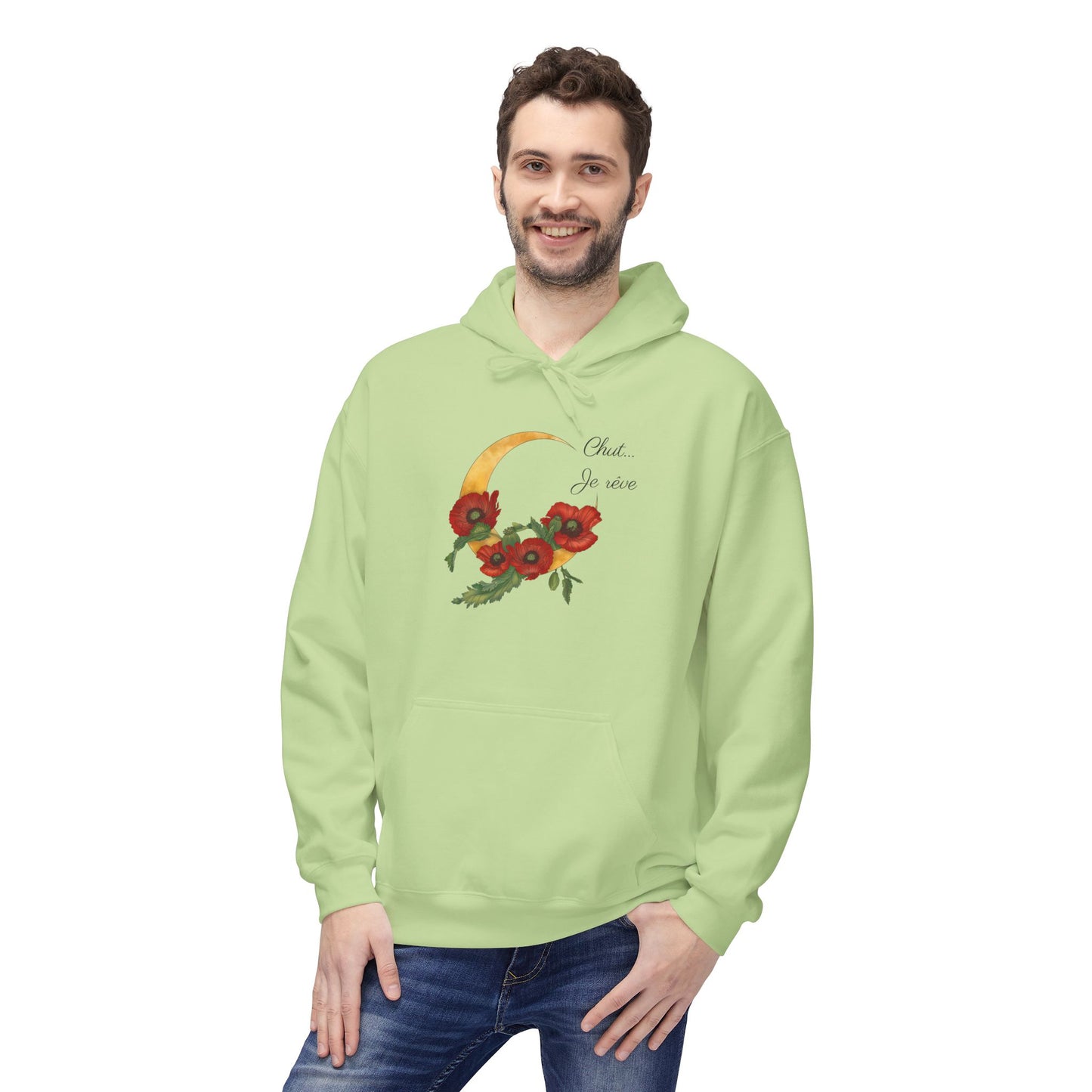"Chut... Je rêve" Minimal French Script Hoodie Pullover