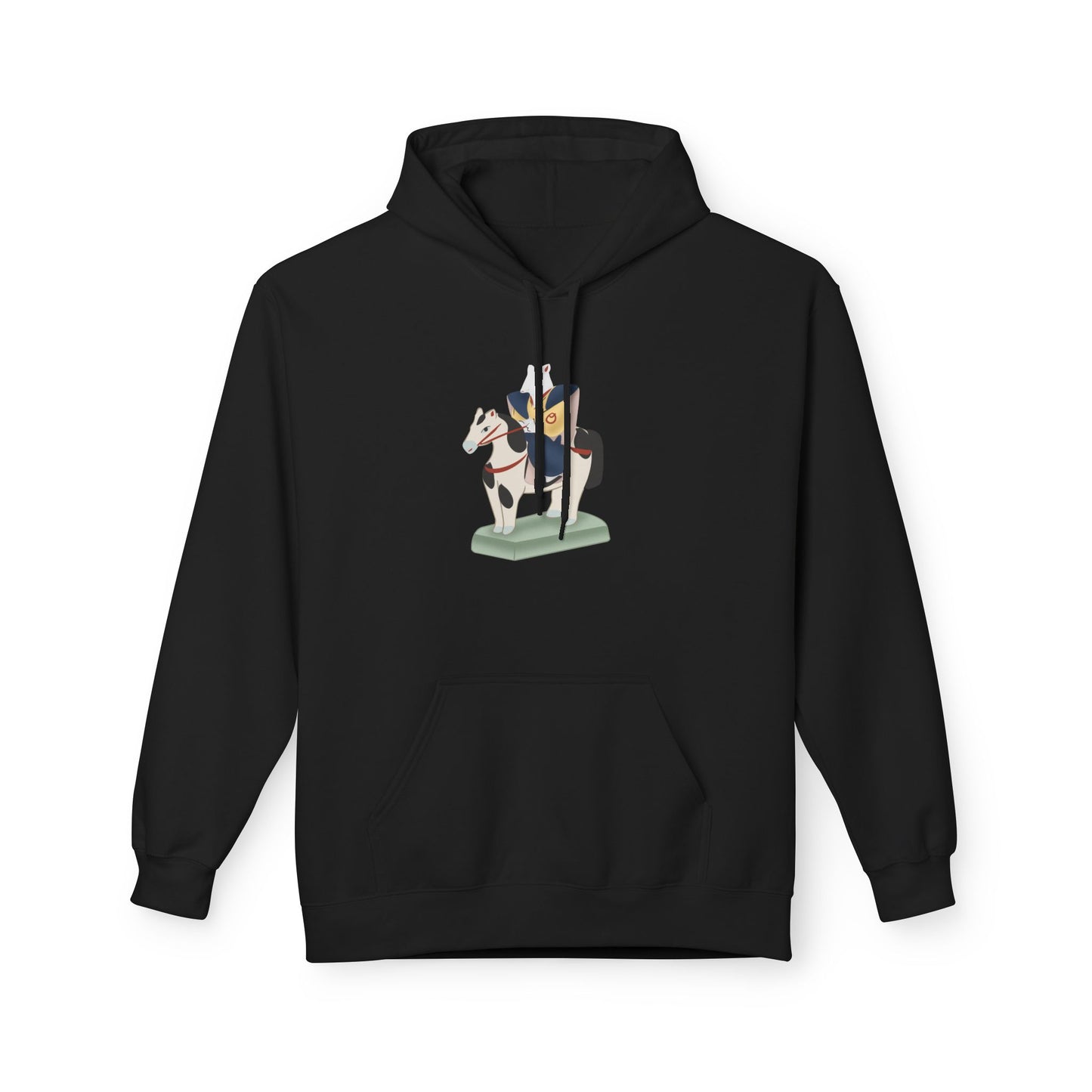 Miharu-goma Horse Hoodie — Traditional Japanese Toy Horse Graphic Sweatshirt