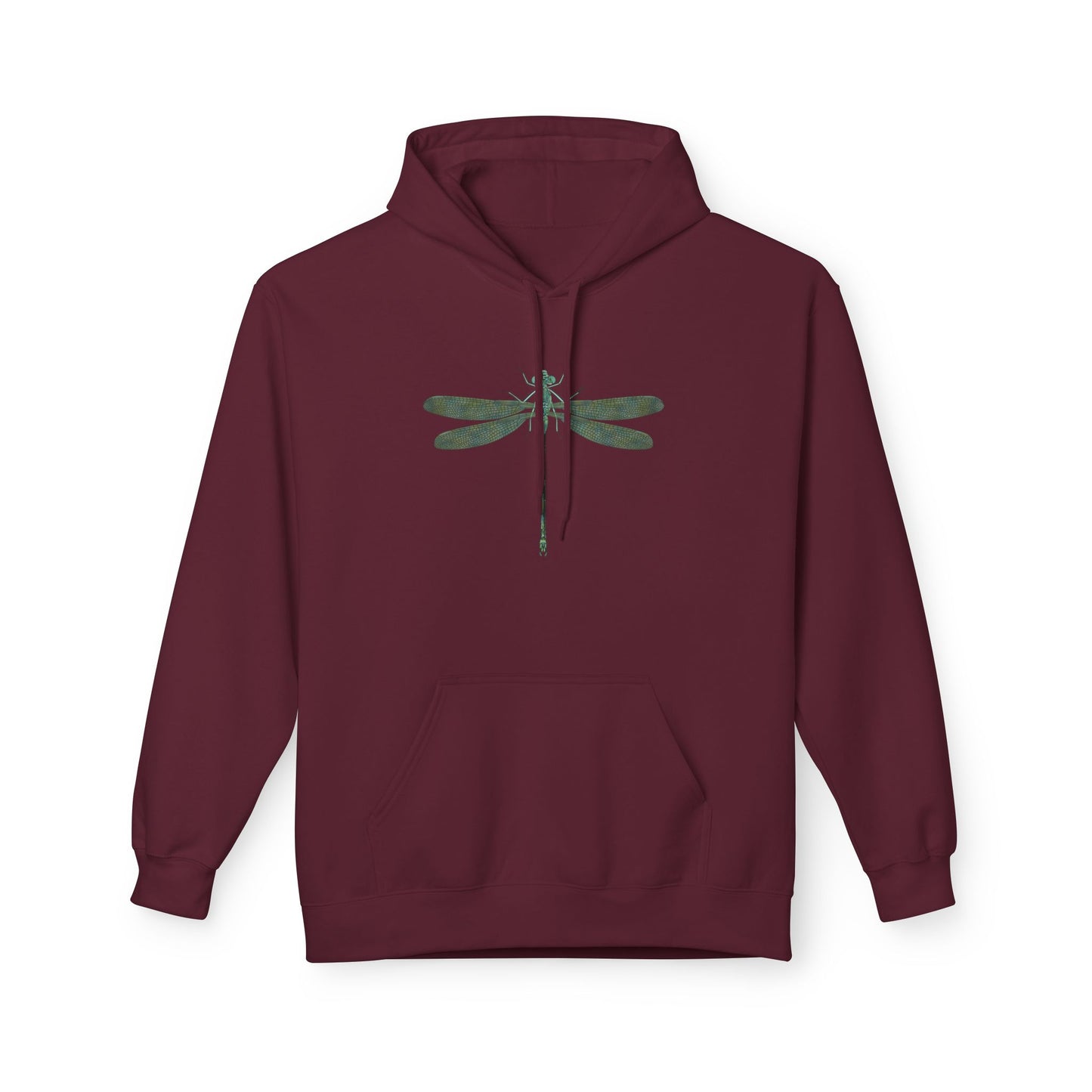 Dragonfly Minimalist Hoodie — Subtle Green Nature Graphic