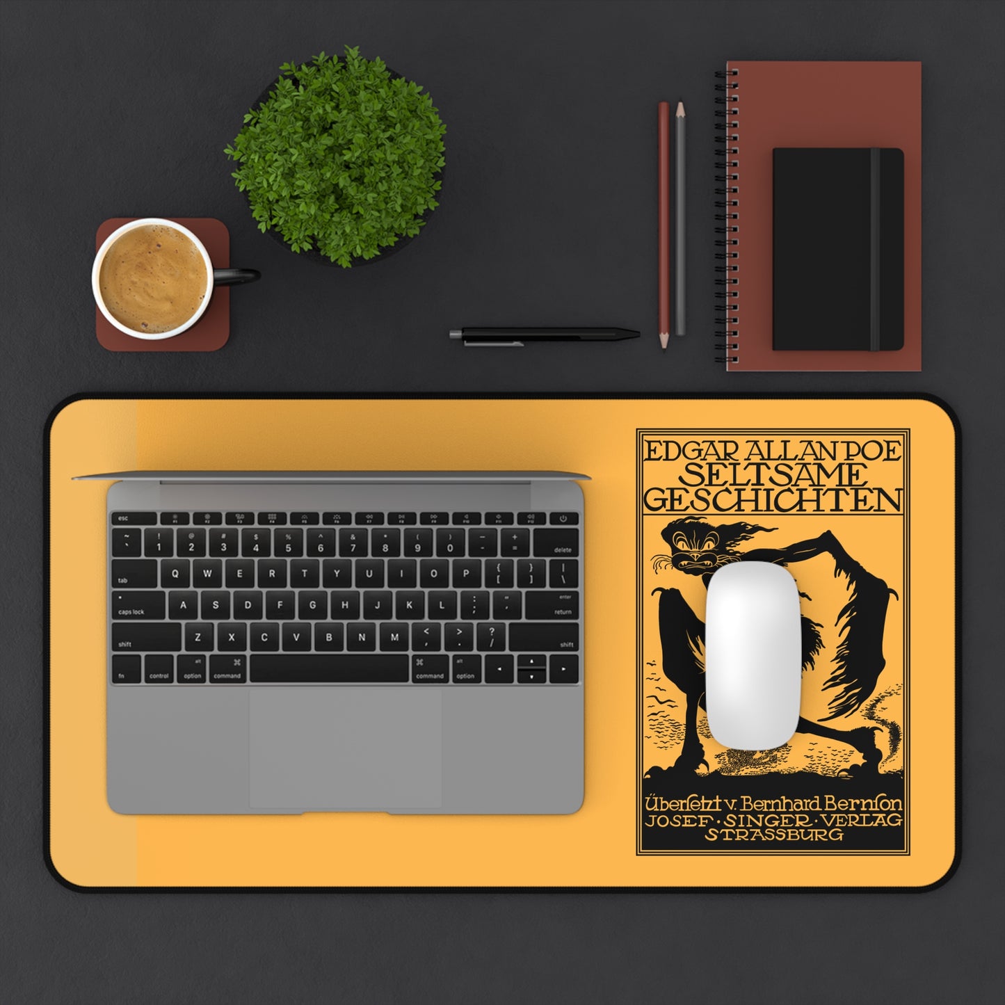 Edgar Allan Poe Vintage Book Cover Desk Mat