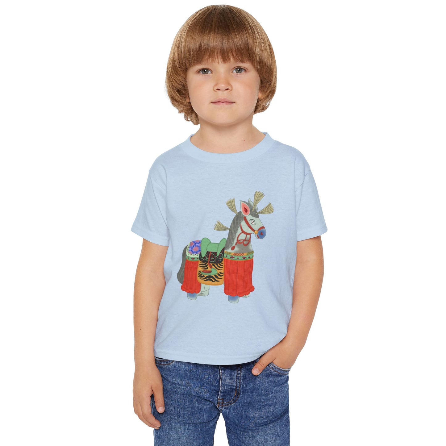 Colorful Folk Horse Toddler T-Shirt — Cute Traditional Piñata-Inspired Print