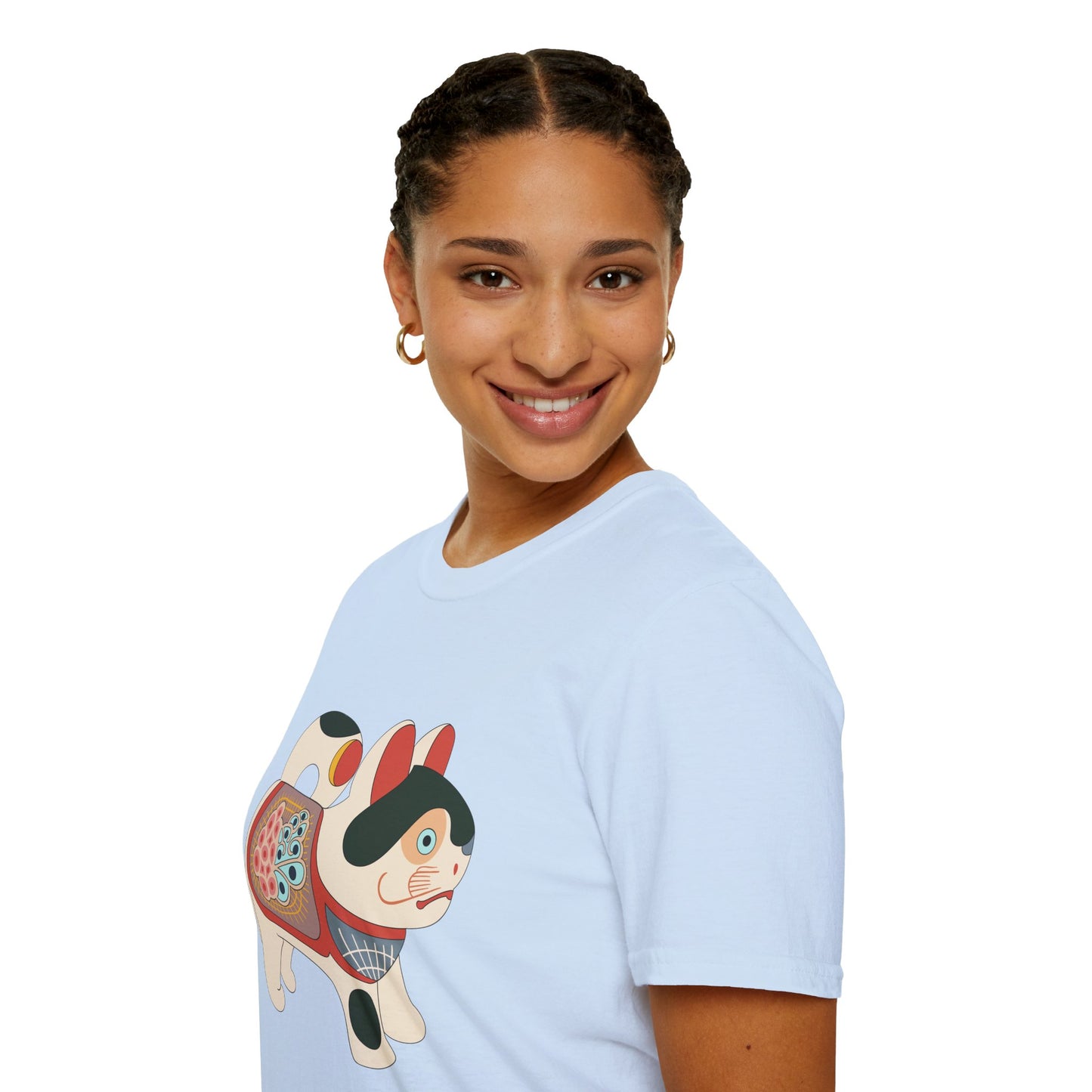 Lucky Inu Hariko illustration by Kawasaki Kyosen Tshirt— Japanese Lucky Cat Tee