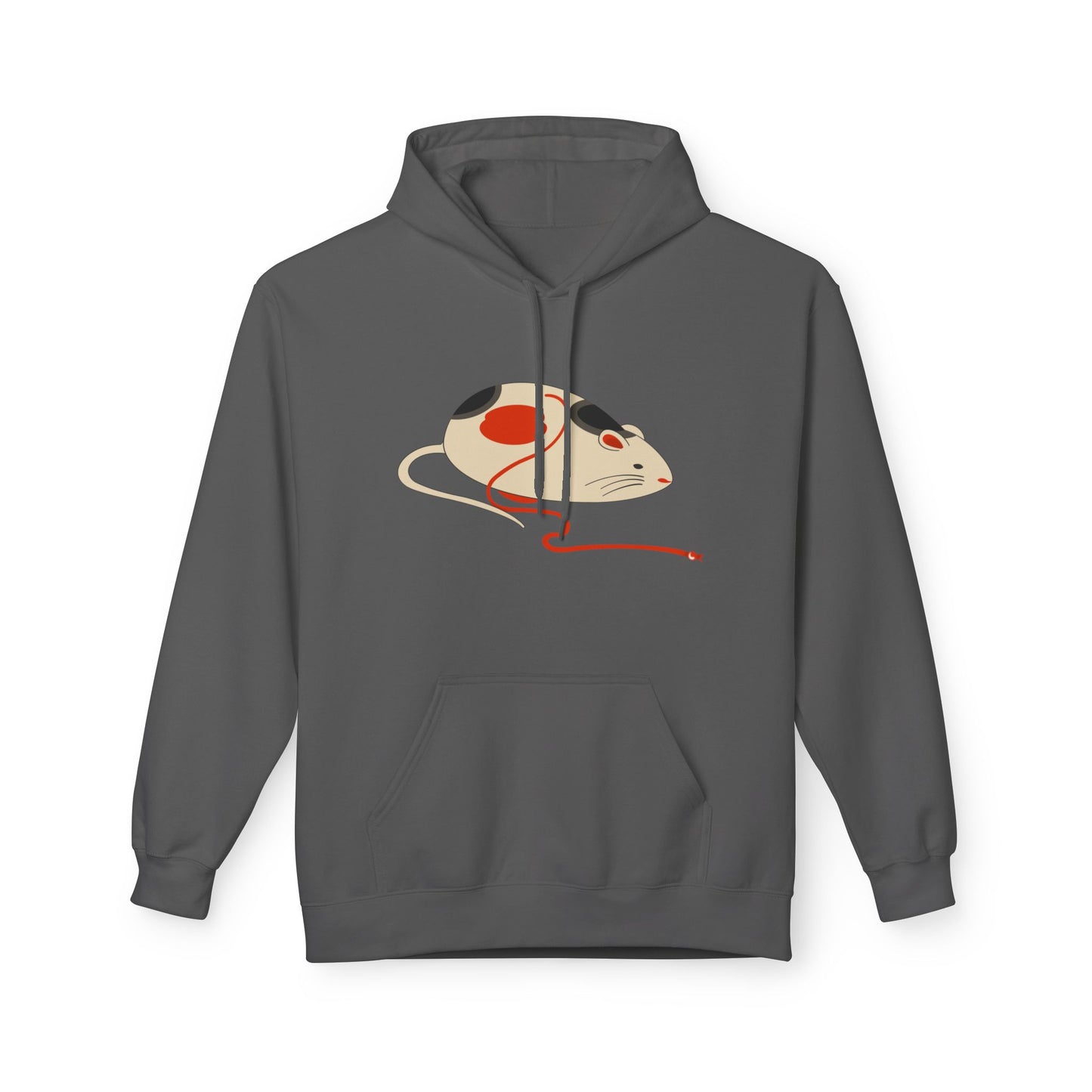 Japanese "Nezumi" Mouse Hoodie — Cute Calico Mouse Illustration Pullover