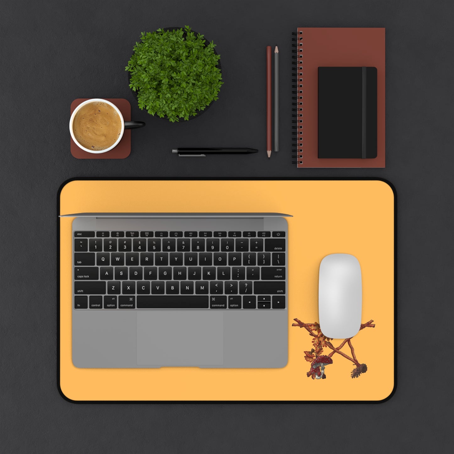 Fall Star and Mushroom Desk Mat