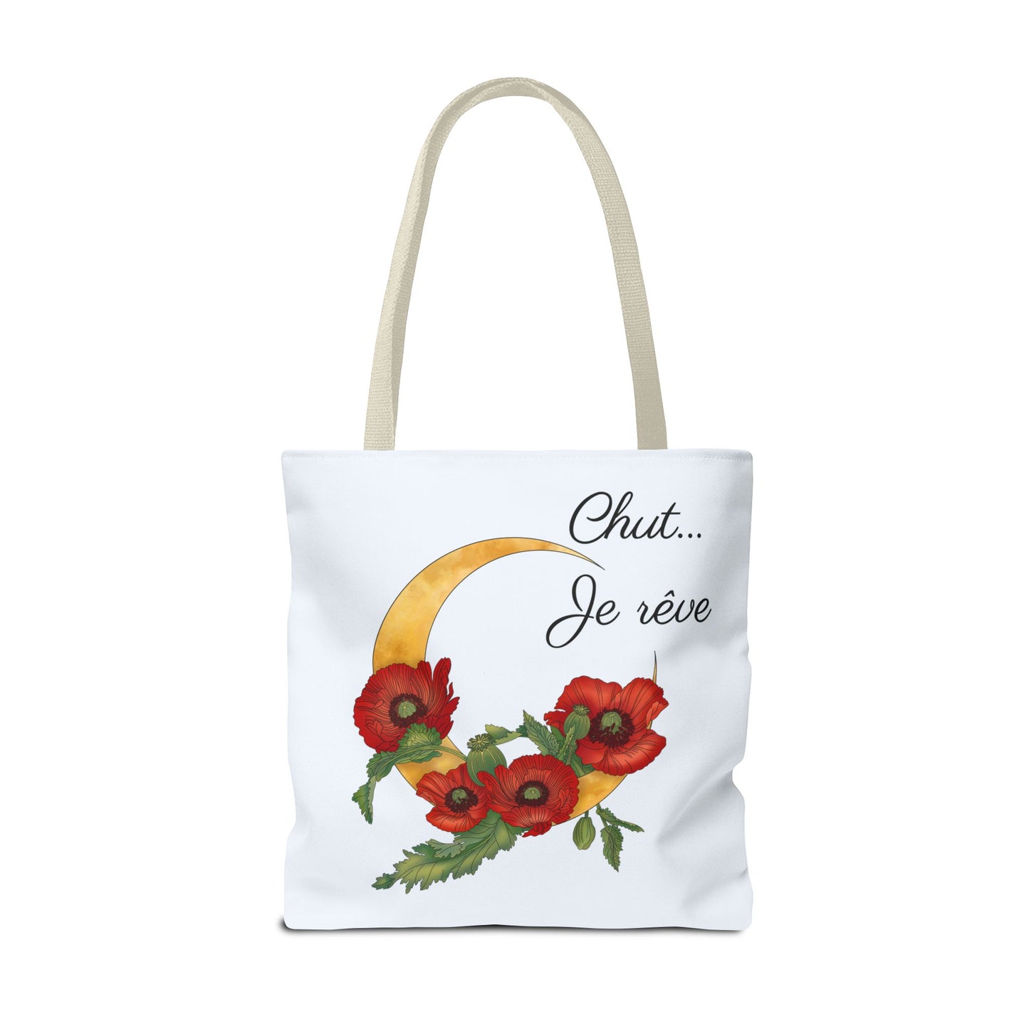 Tote Bag — "Chut... Je rêve" French Script Reversible Tote