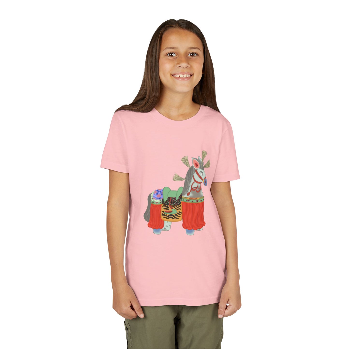 Japanese Folk Toy Horse Youth T-Shirt — Vintage Japanese Design