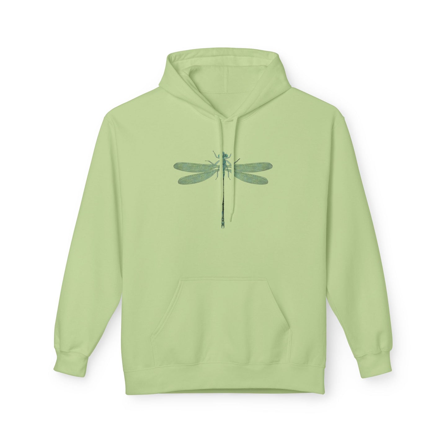 Dragonfly Minimalist Hoodie — Subtle Green Nature Graphic