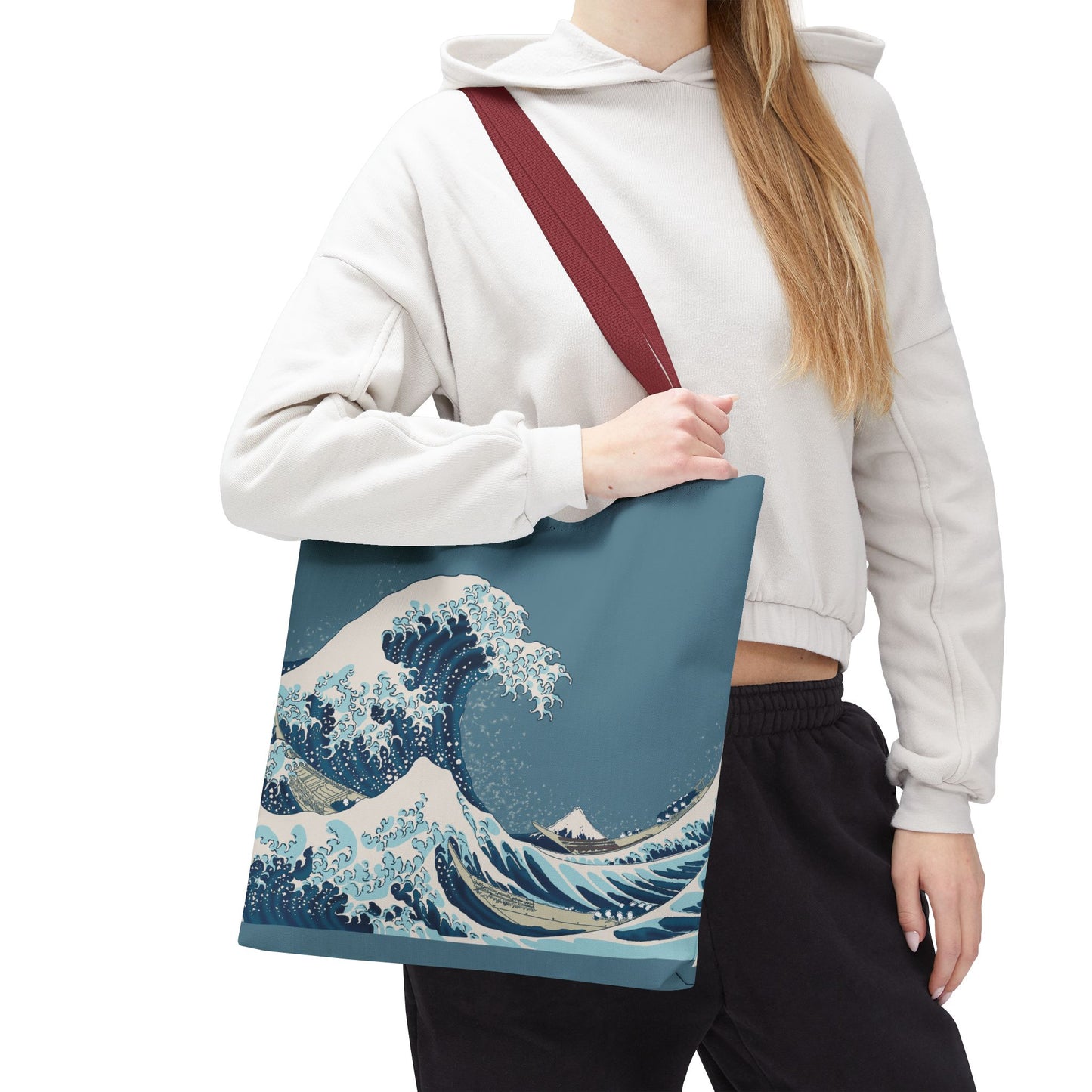 Hokusai Great Wave Tote Bag — Japanese Wave Print All-Over Canvas Beach & Market Tote