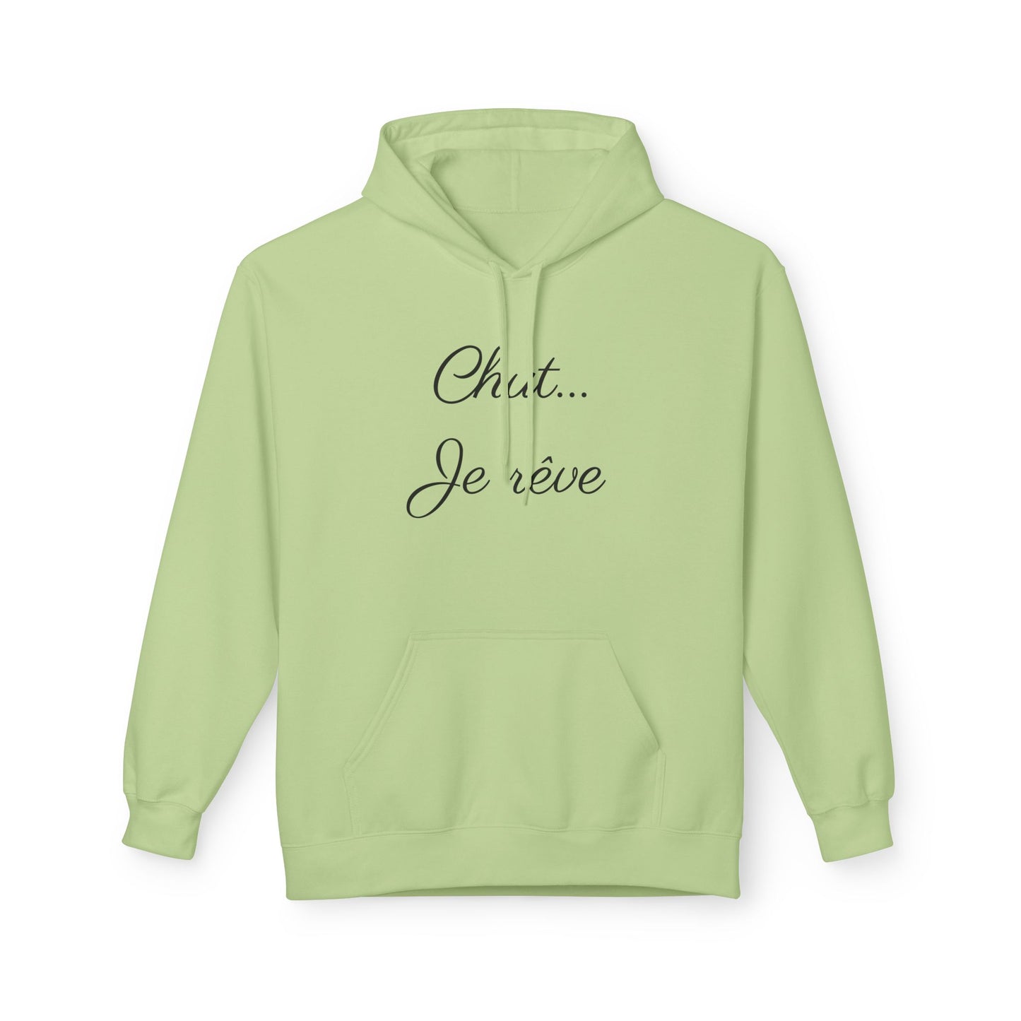 Hoodie — "Chut... Je rêve" Minimal French Script Pullover