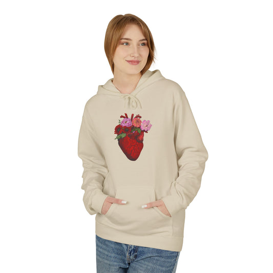 Floral Anatomical Heart Hoodie — Botanical Heart Graphic Pullover