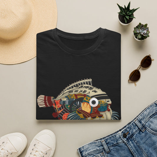 Vintage Japanese Puffer Fish Art T-Shirt — Colorful Japanese Pattern Graphic Tee