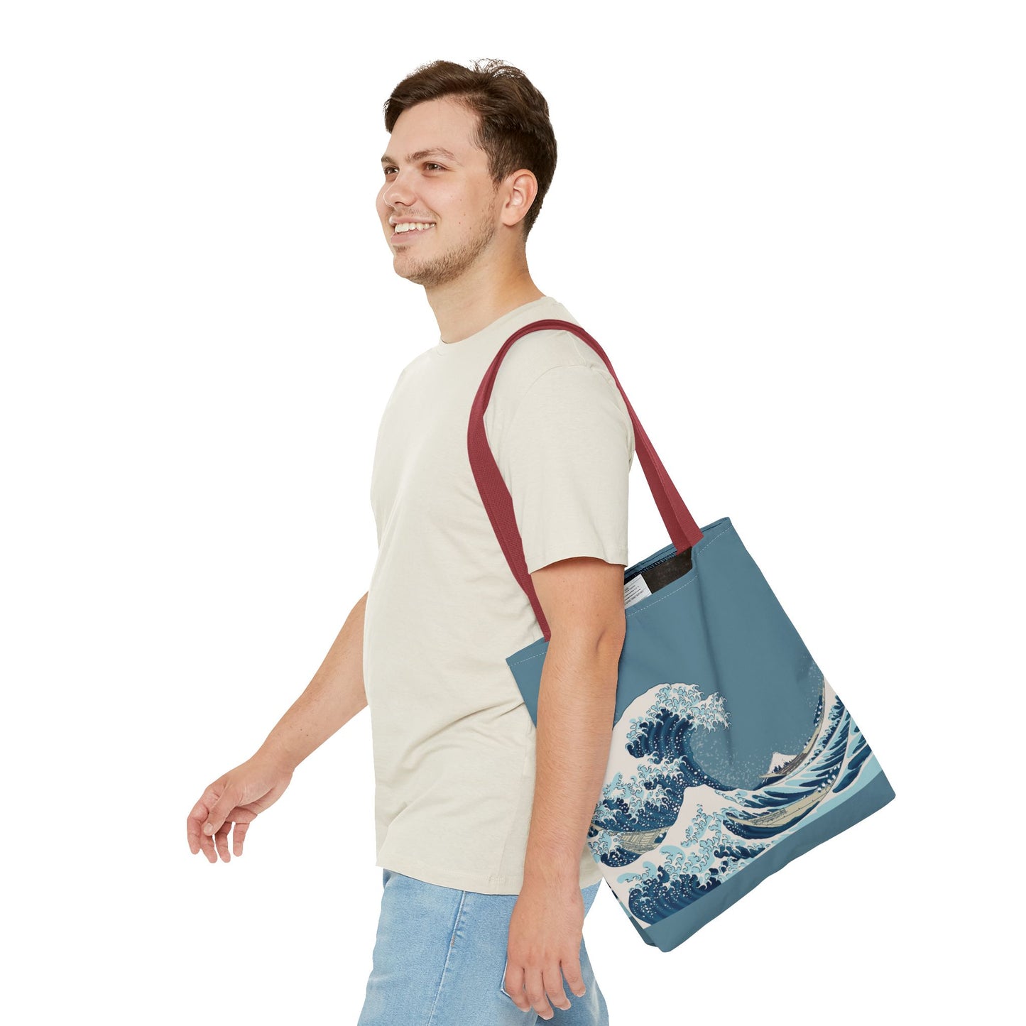 Hokusai Great Wave Tote Bag — Japanese Wave Print All-Over Canvas Beach & Market Tote